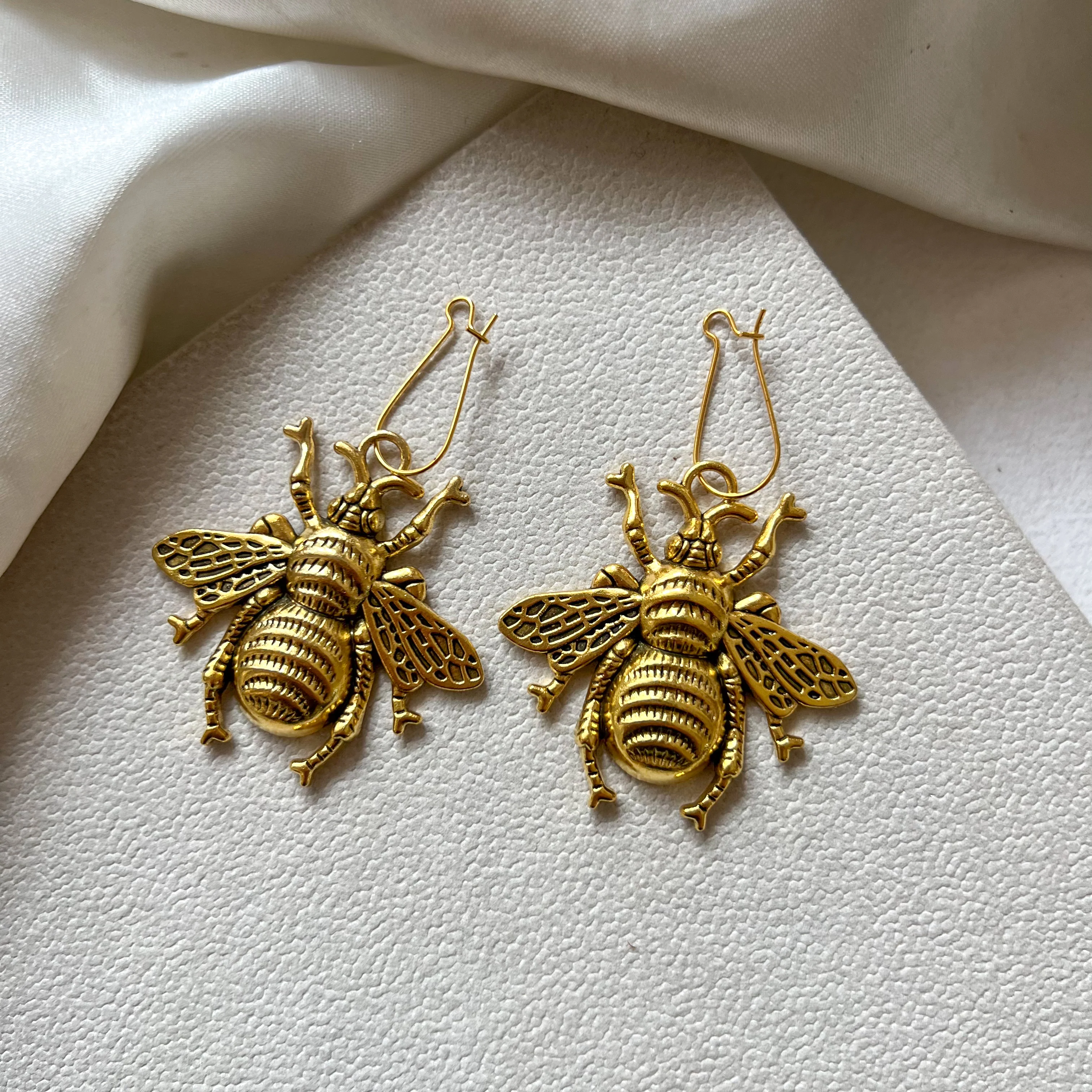 Golden Bee Metal Earrings - Image 9