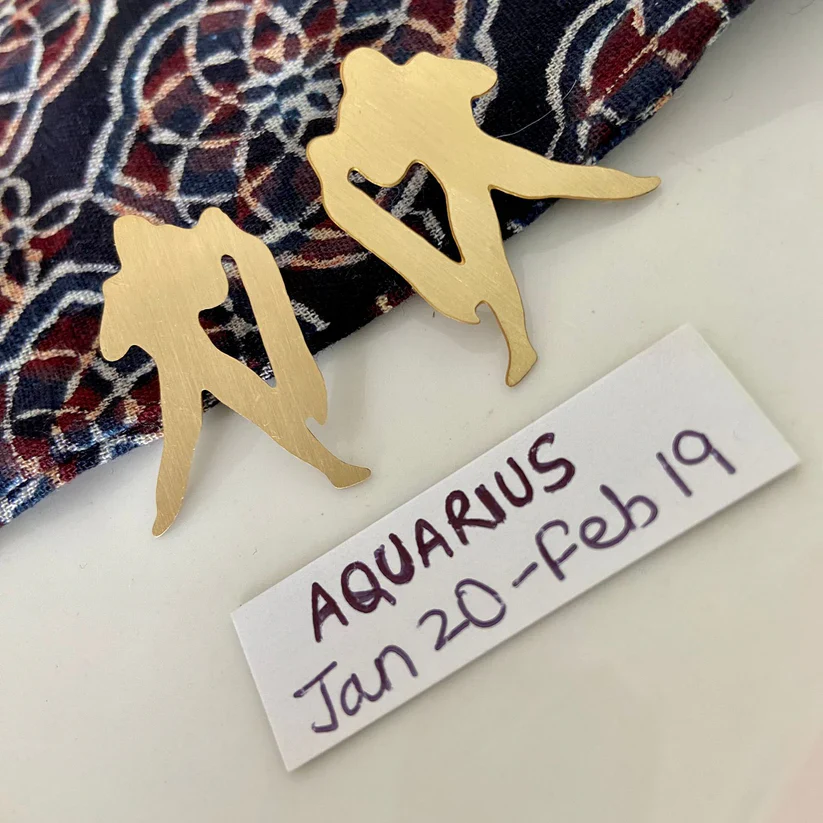 Brass Zodiac Sign Earring - Image 11