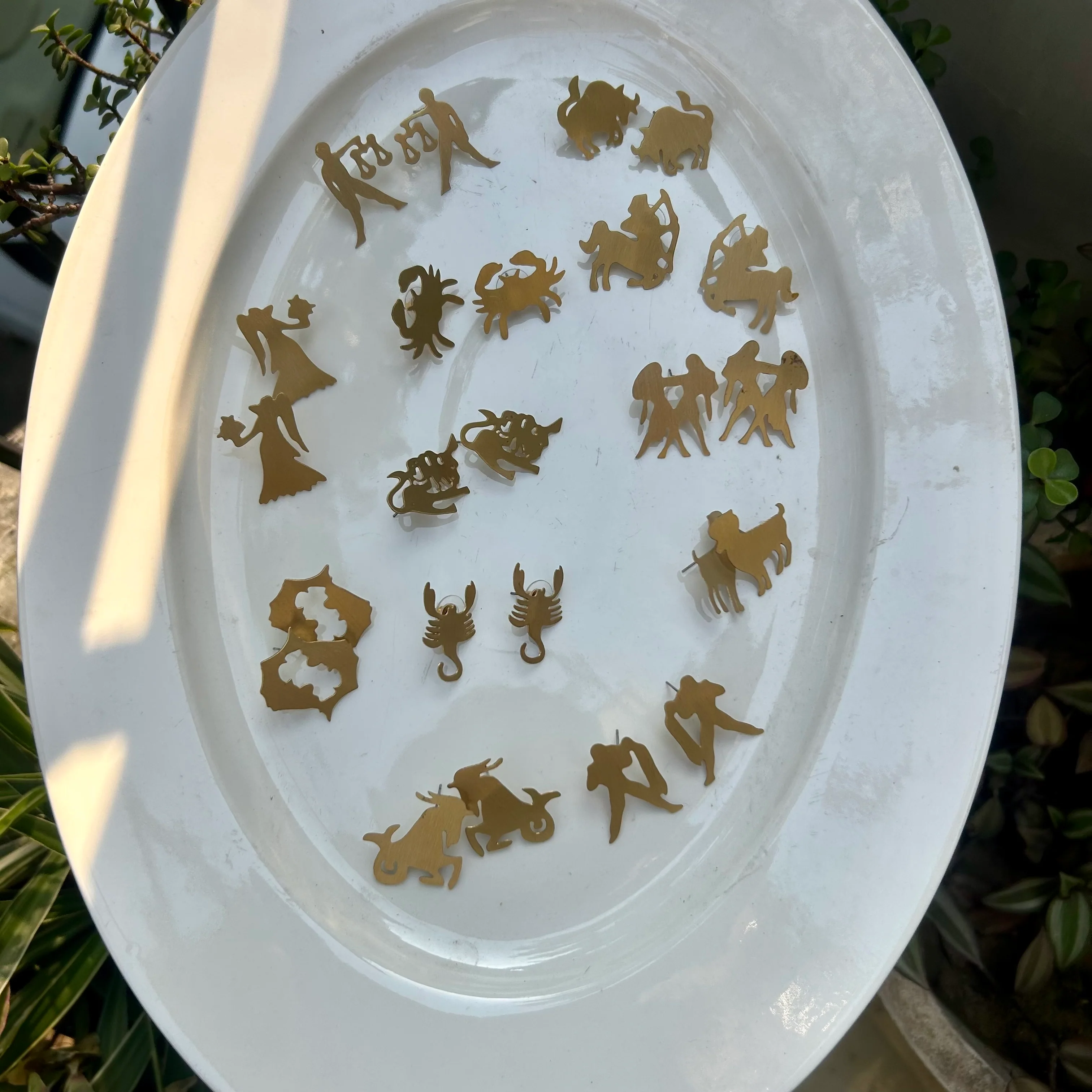Brass Zodiac Sign Earring - Image 2