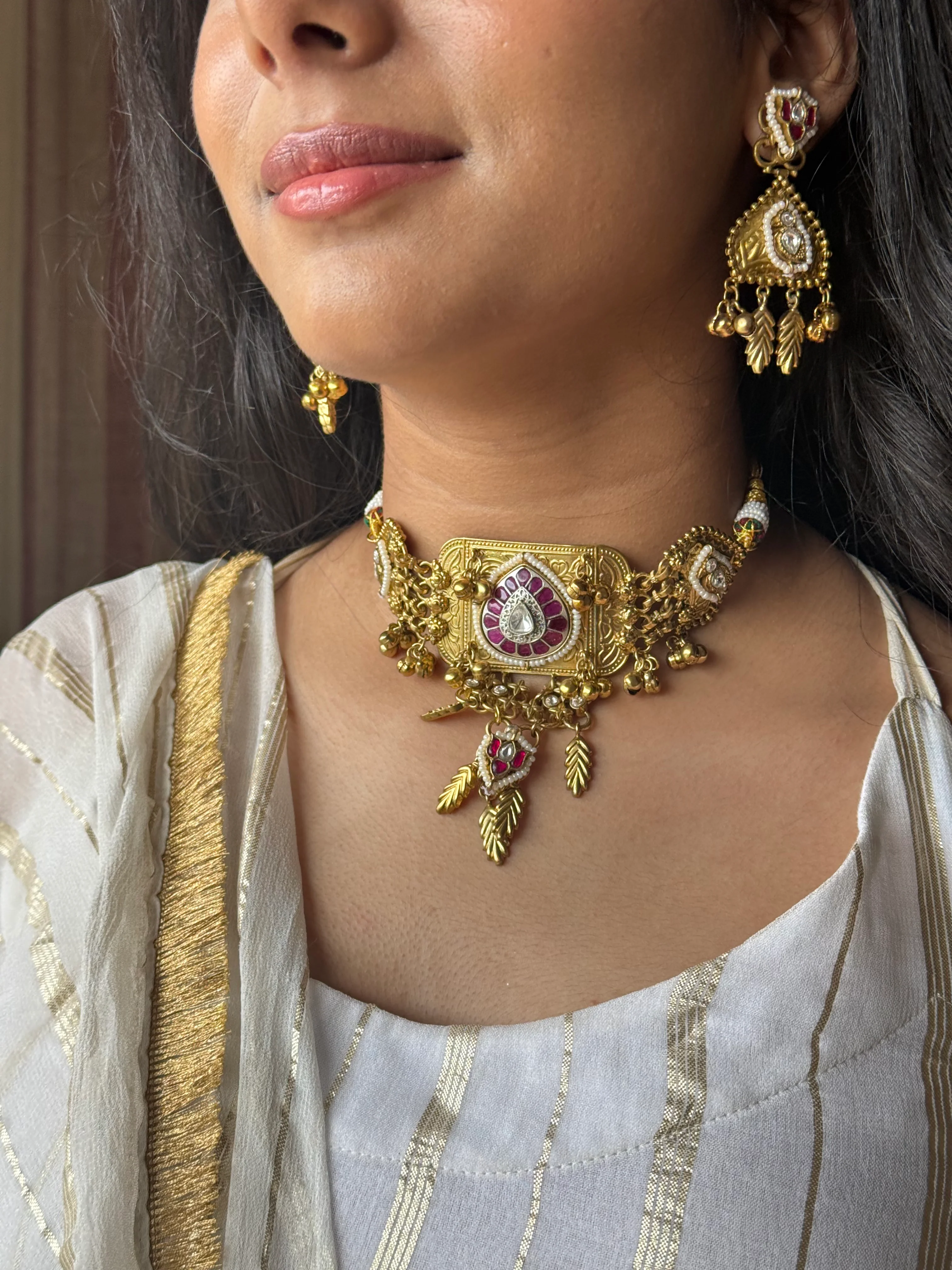 Maharani Brass Choker Set - Image 3