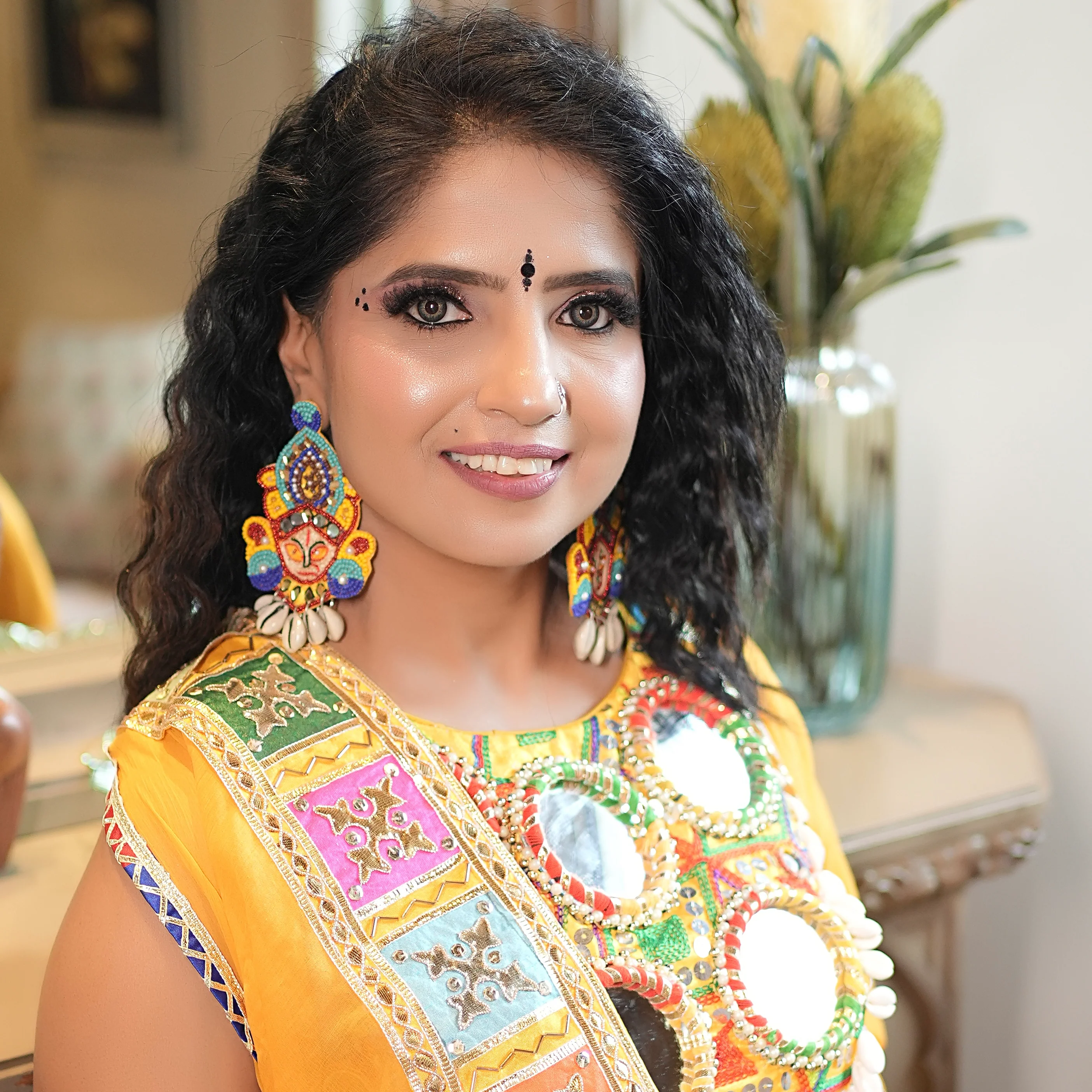 Durga Handmade Multicolour Beaded Earrings - Image 13