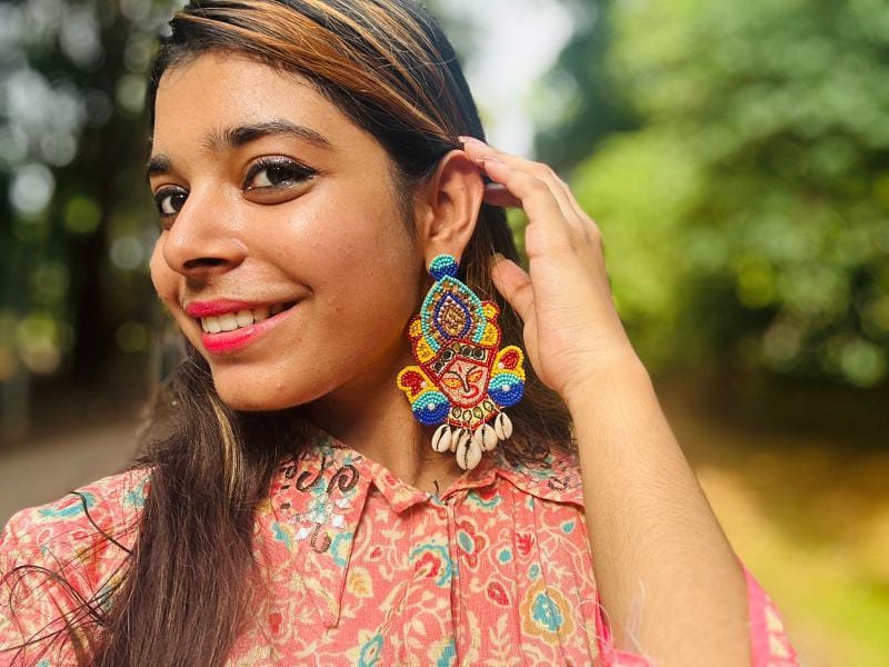 Durga Handmade Multicolour Beaded Earrings - Image 6