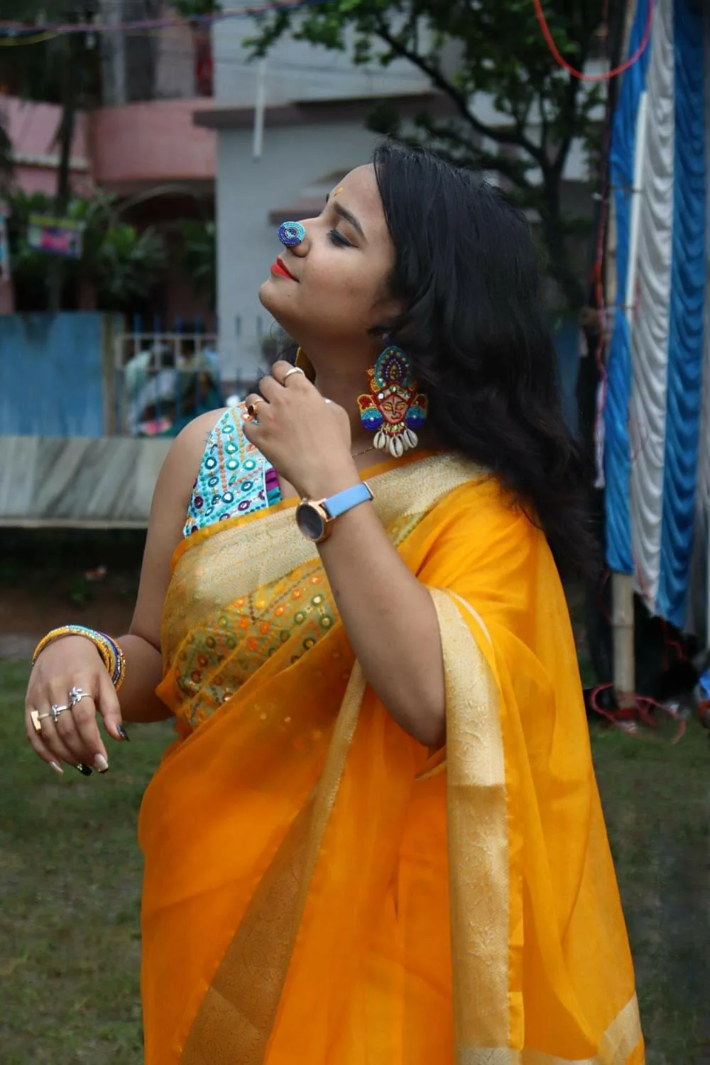 Durga Handmade Multicolour Beaded Earrings - Image 9