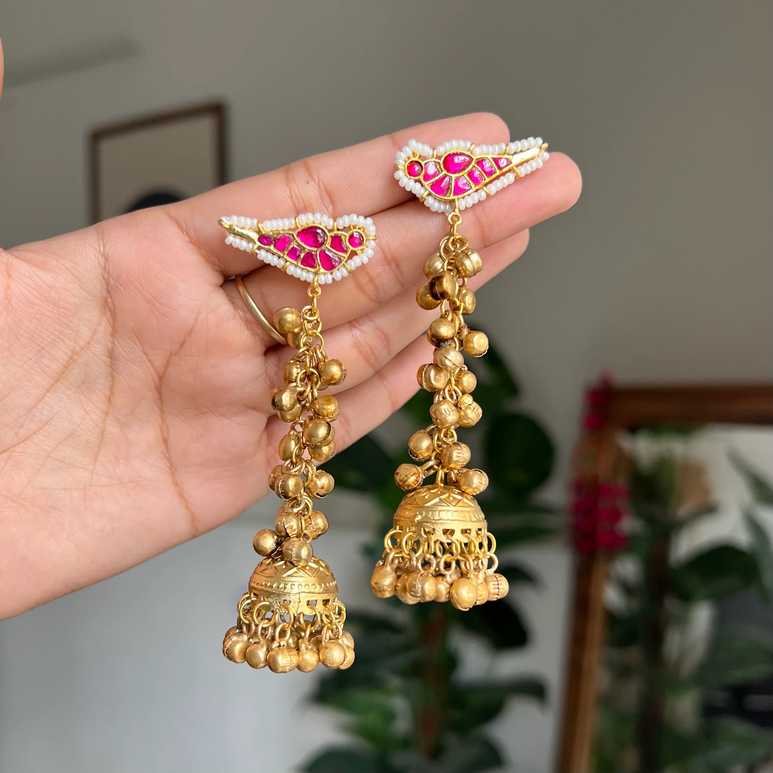 Mayura Ghungroo Jhumkas - Image 6
