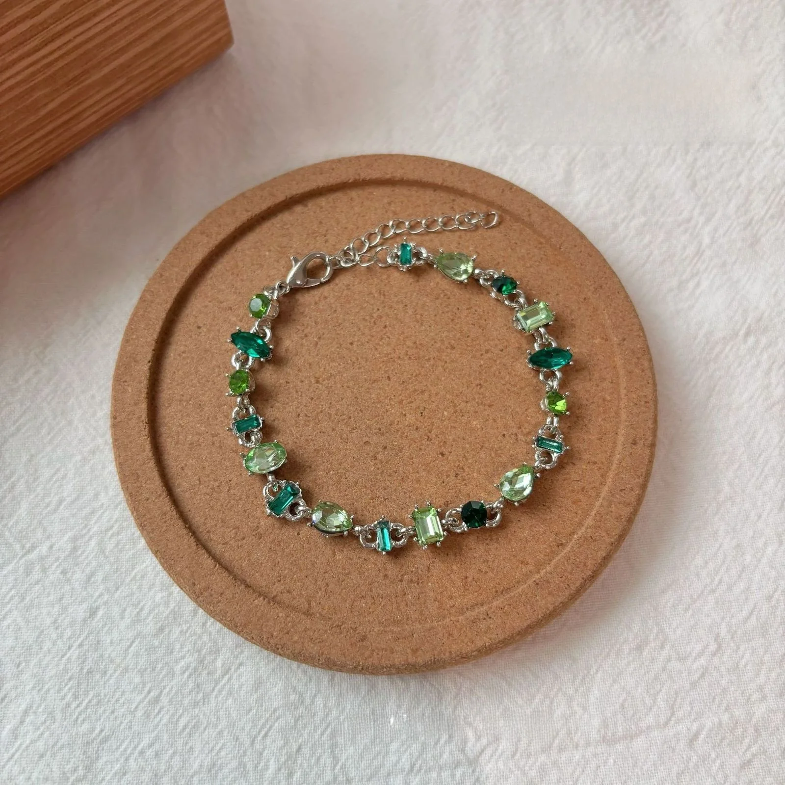 Emerald Rhinestone Bracelet - Image 4