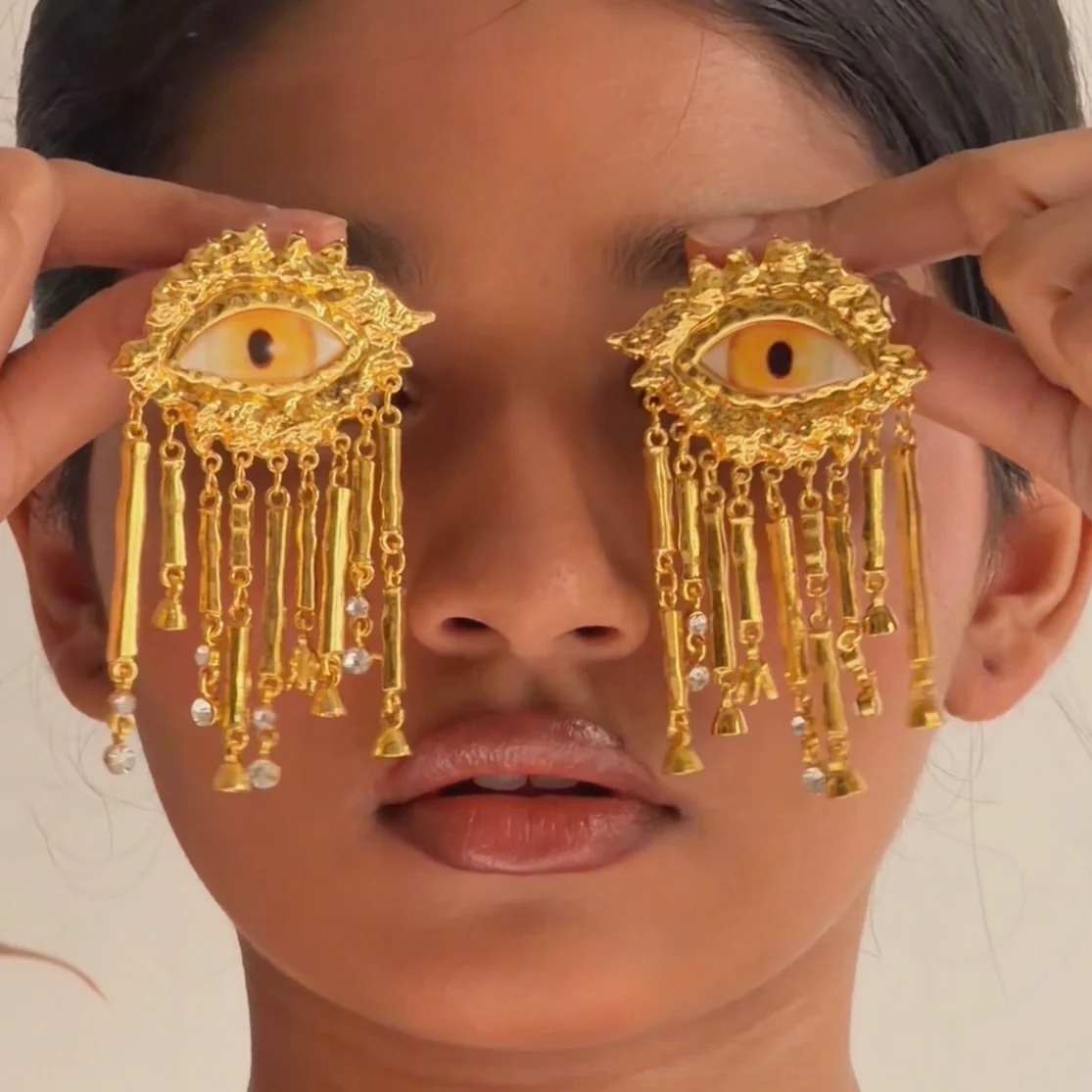 Eyes on You Gold Metal Earring - Image 5