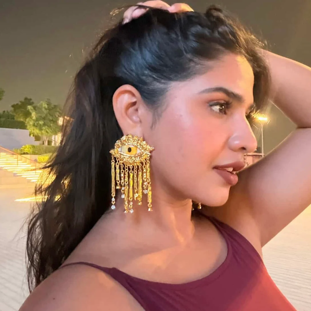 Eyes on You Gold Metal Earring - Image 8