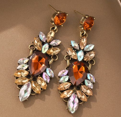Gemstone Statement Earrings - Image 2