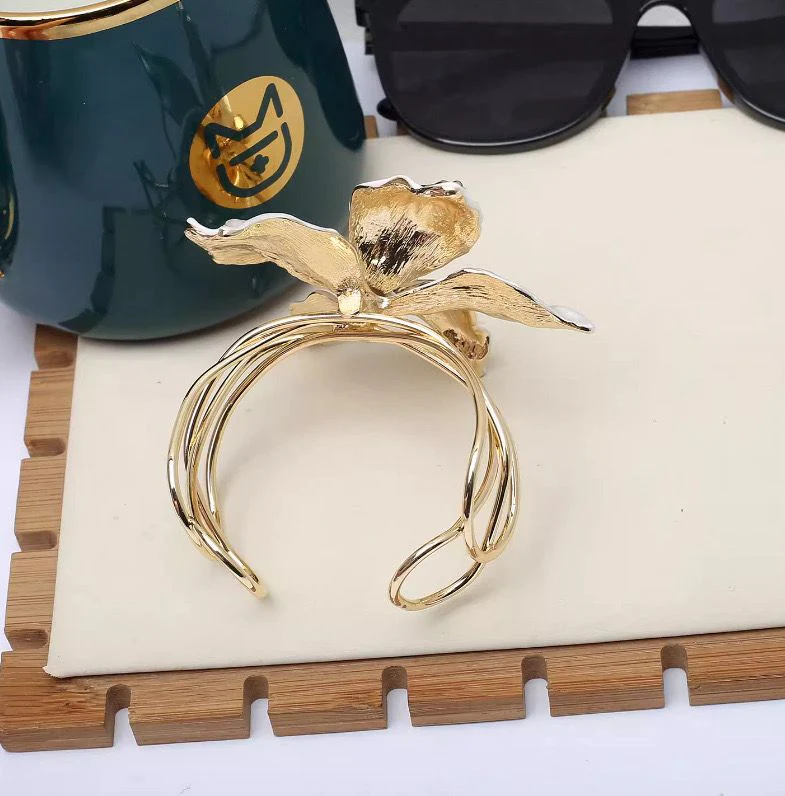 Gilded Orchid Statement HandCuff - Image 5