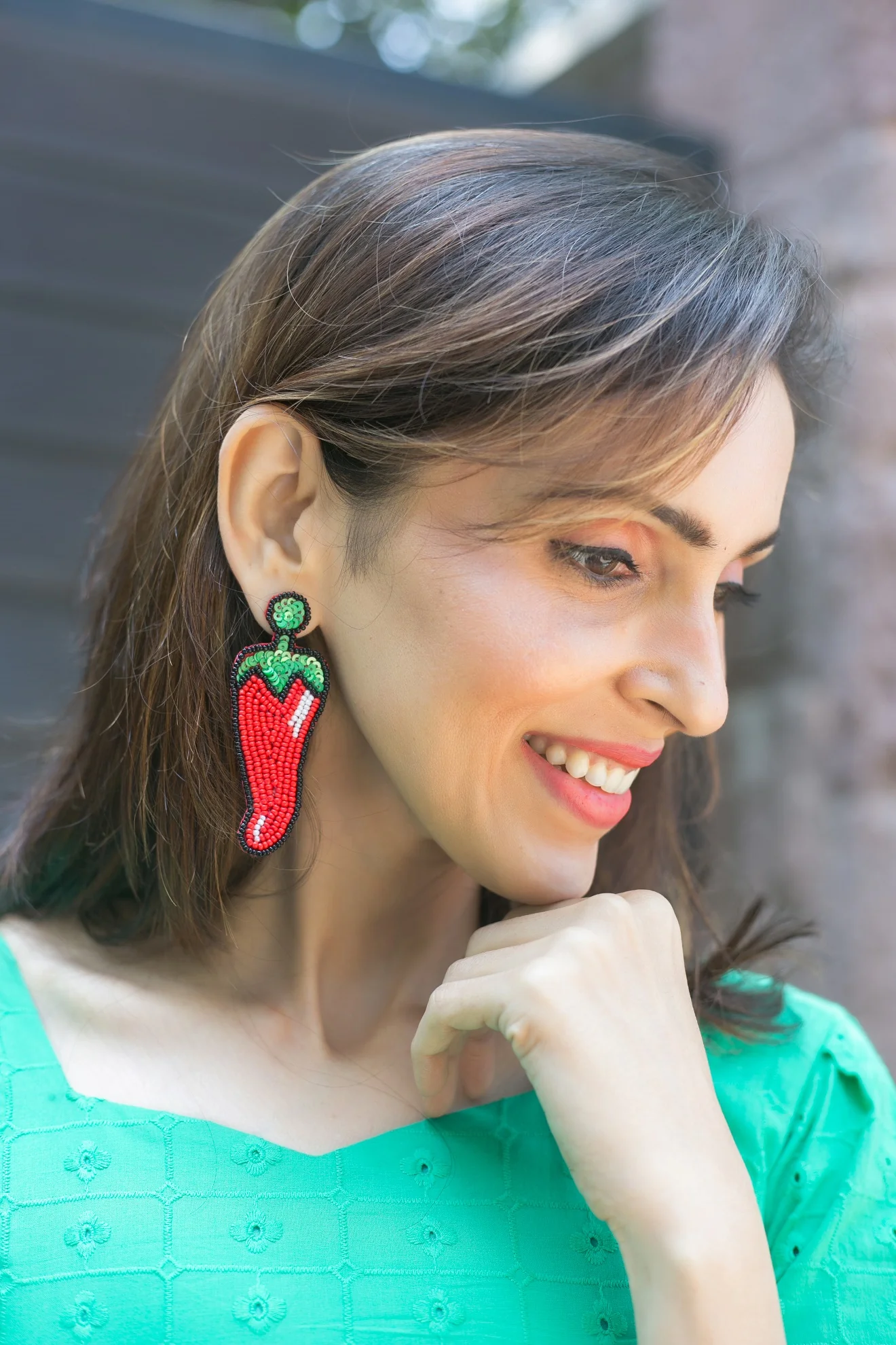 Haye Haye Mirchi Handmade Beaded Earrings - Image 6