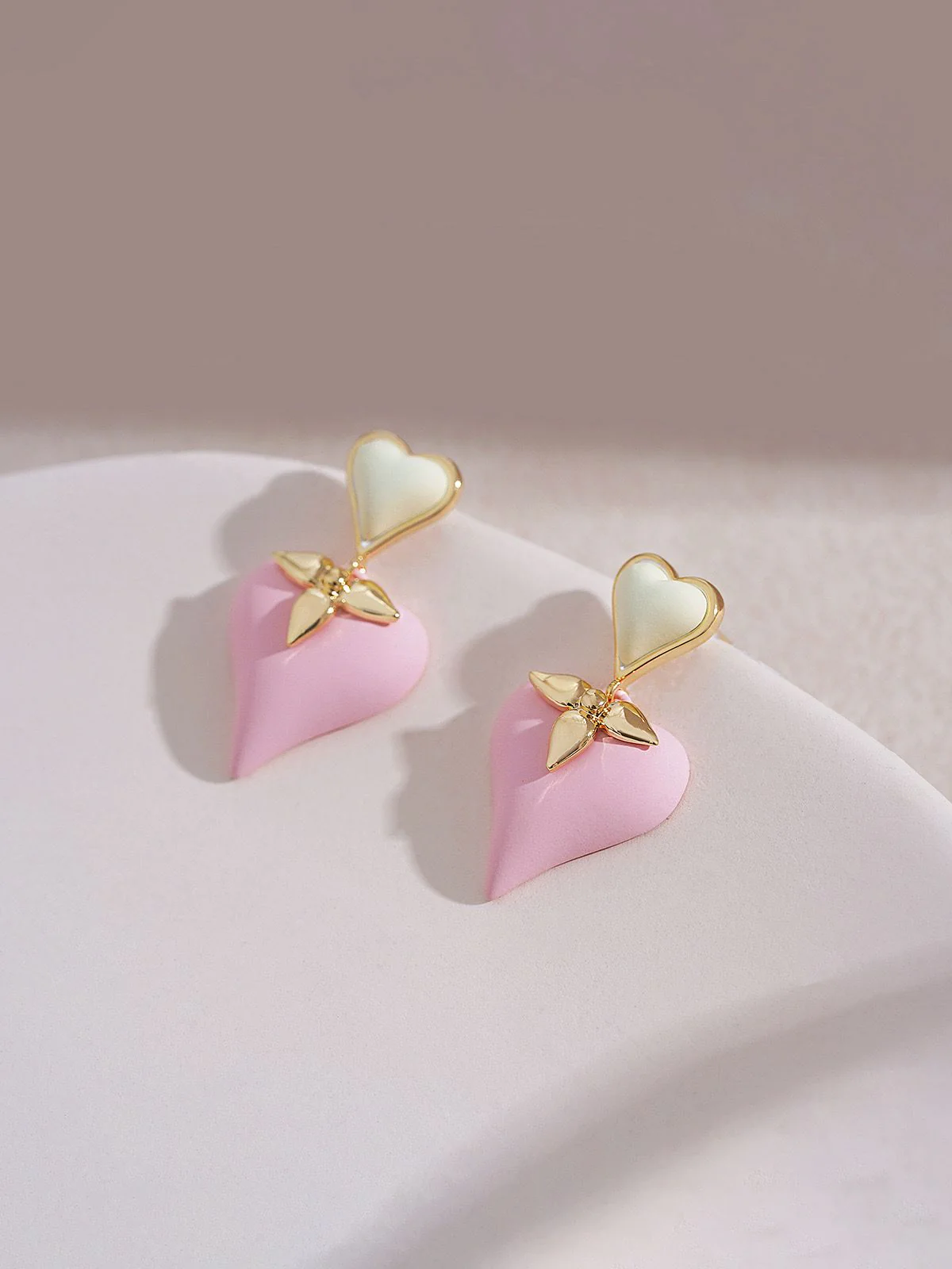 Heart Petal Drop Earrings| No Piercing Needed - Image 2