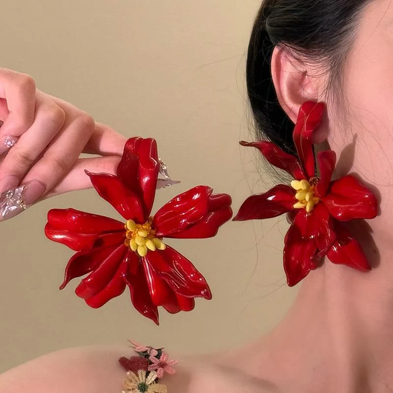 Floral Statement Earrings - Image 4