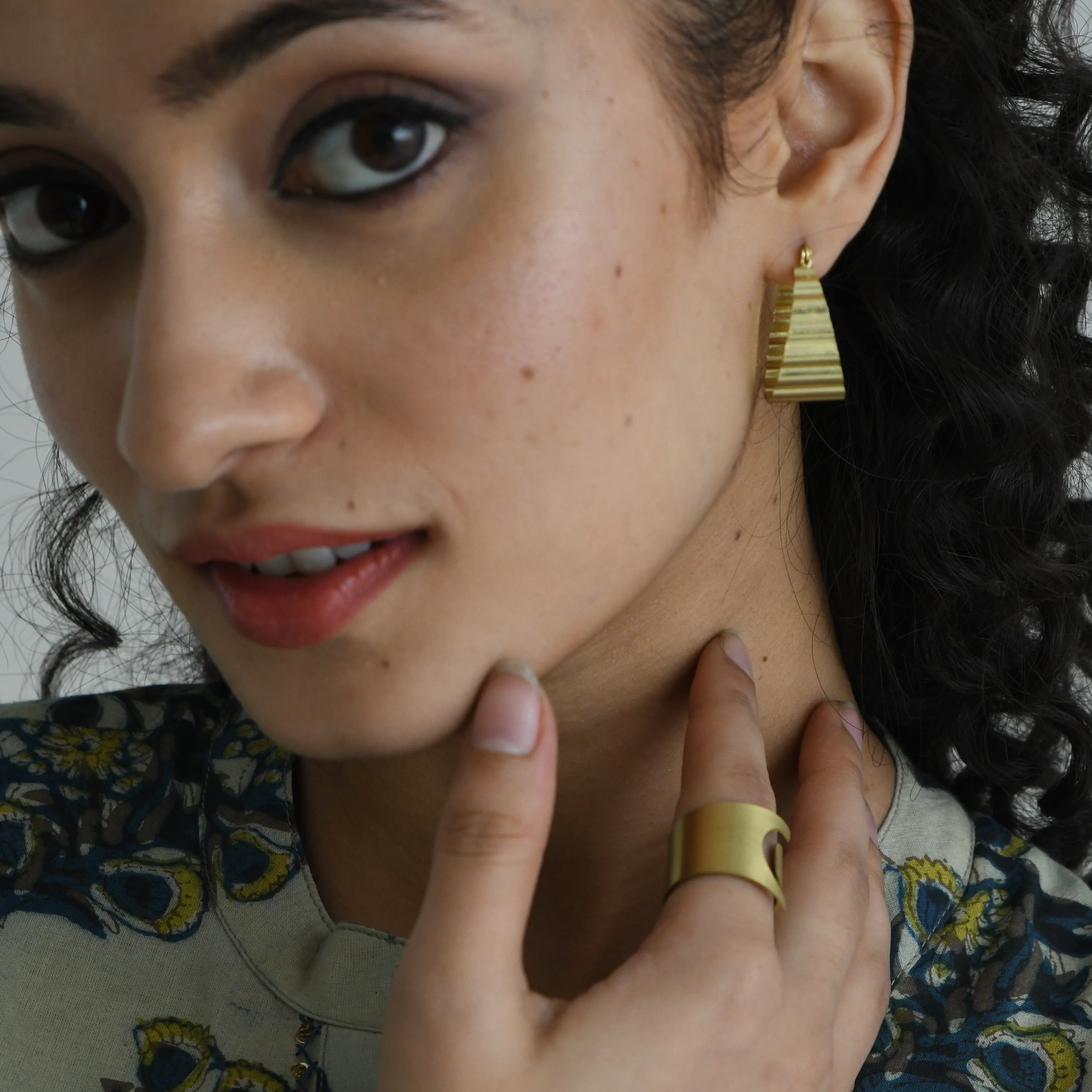 Lina Brass Hoops - Image 4