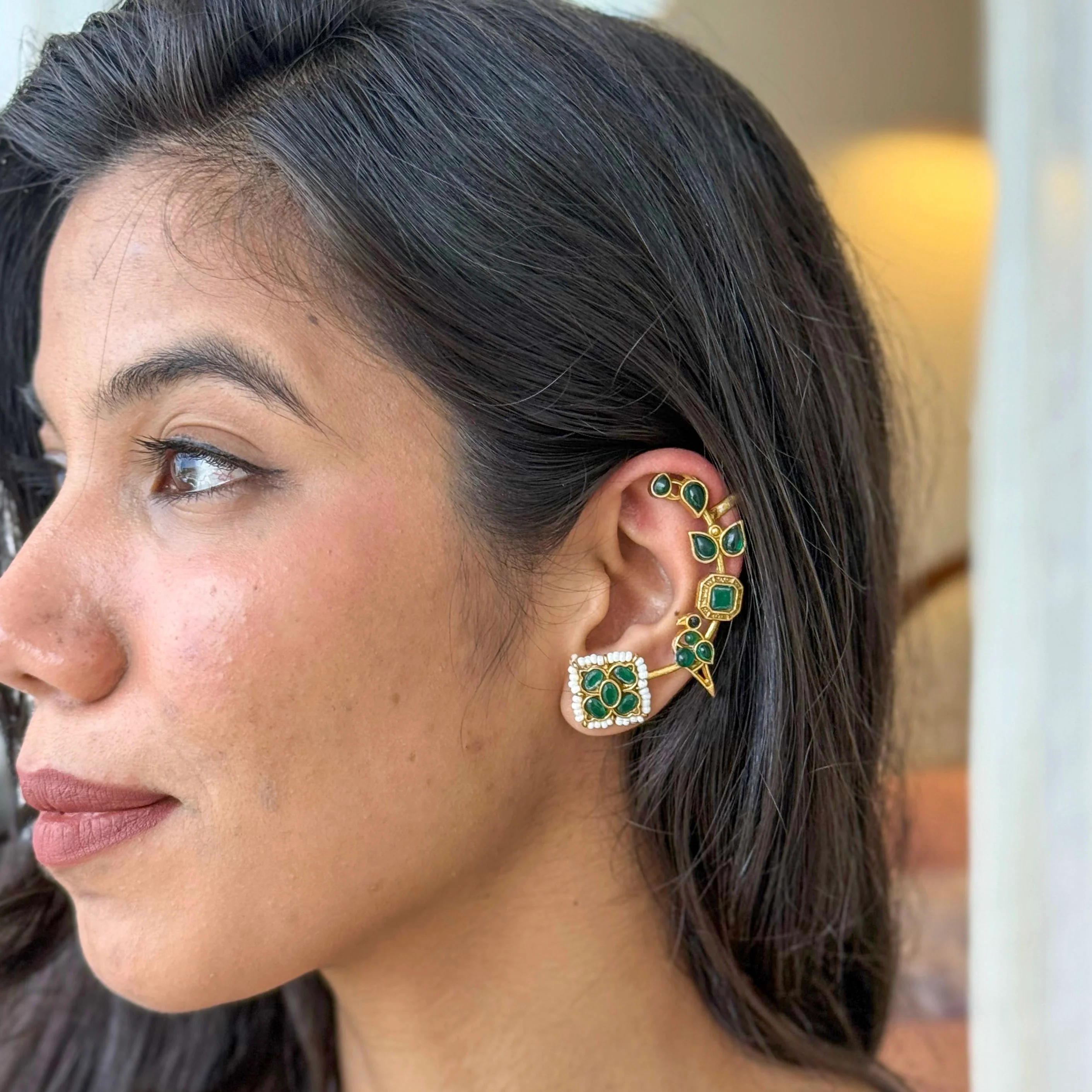 Meherbaan Kundan Ear Cuffs - Image 4