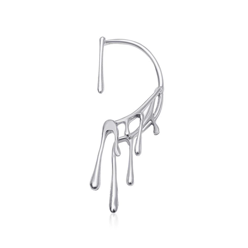 Molten Silver One-Side Ear Cuff - Image 3