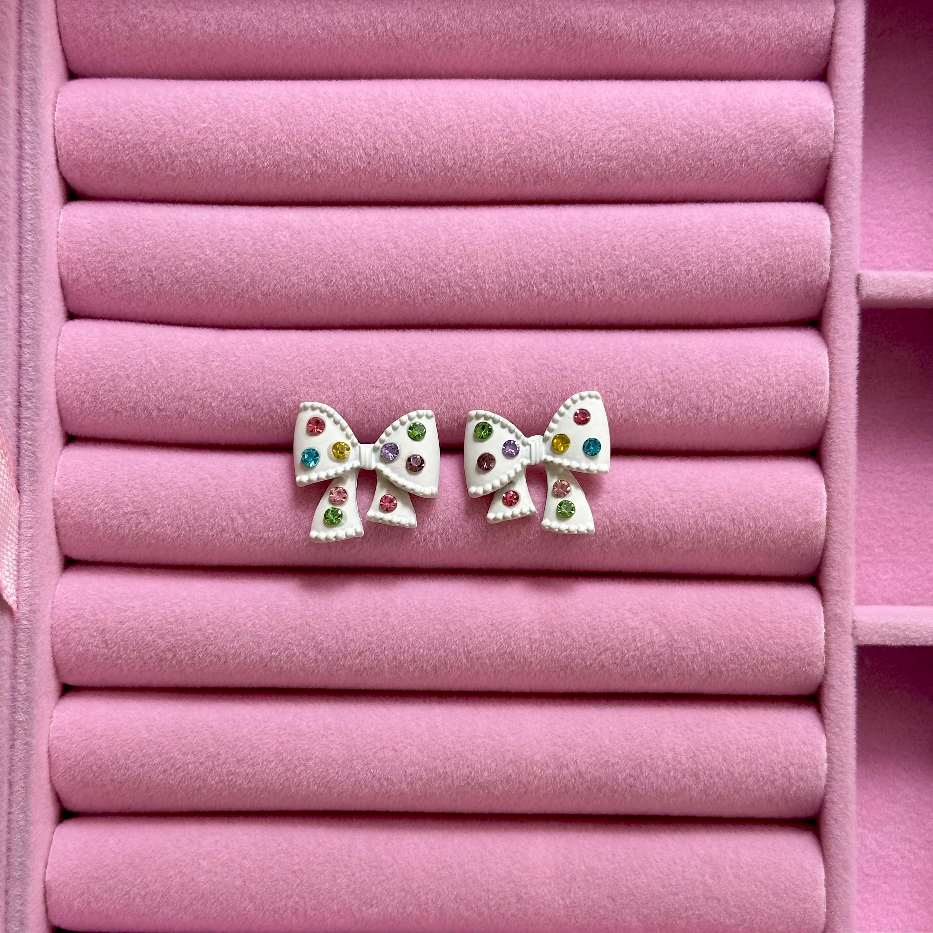 Multicolour Bow Studs - Image 3
