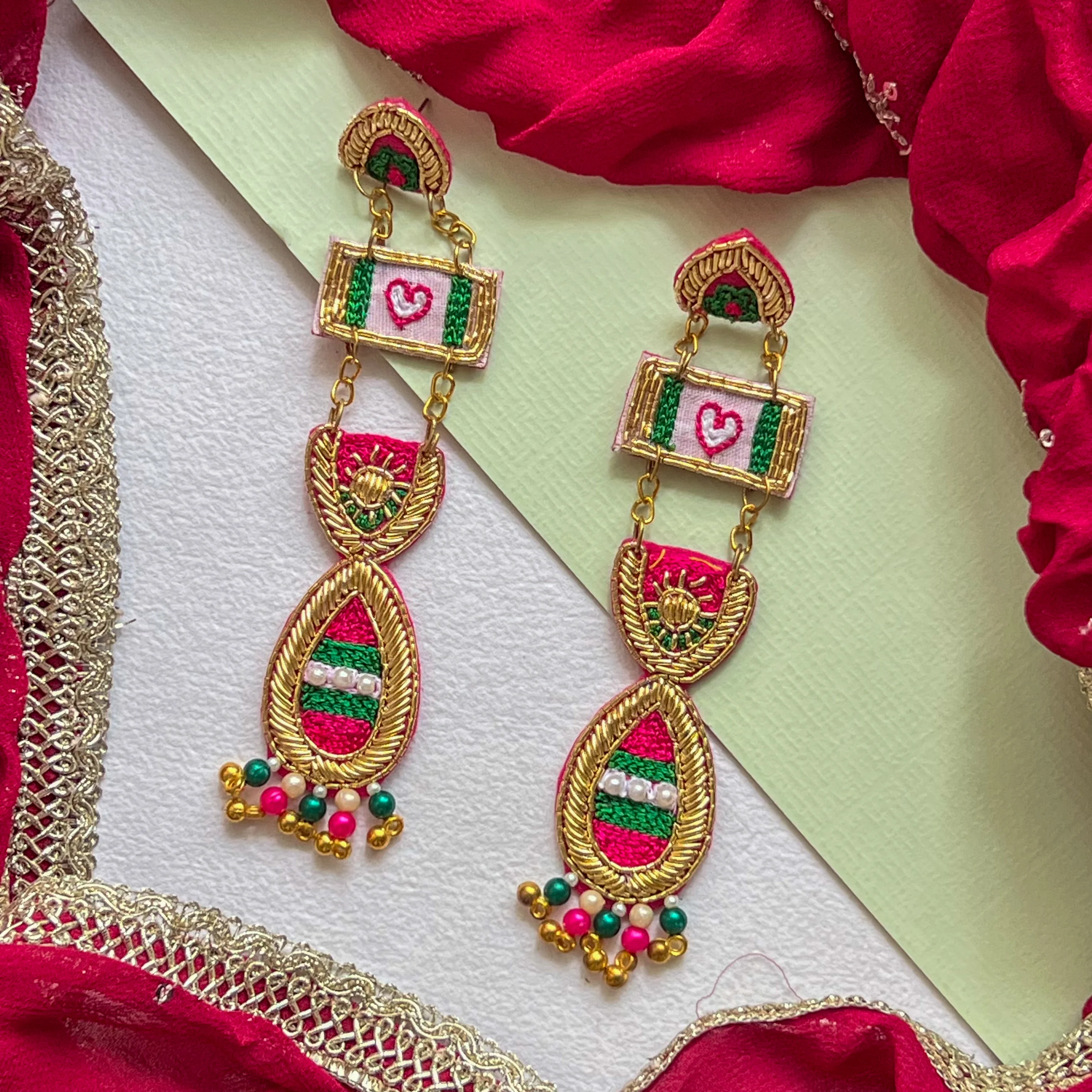 Rangrez Handmade Beaded Earring - Image 2