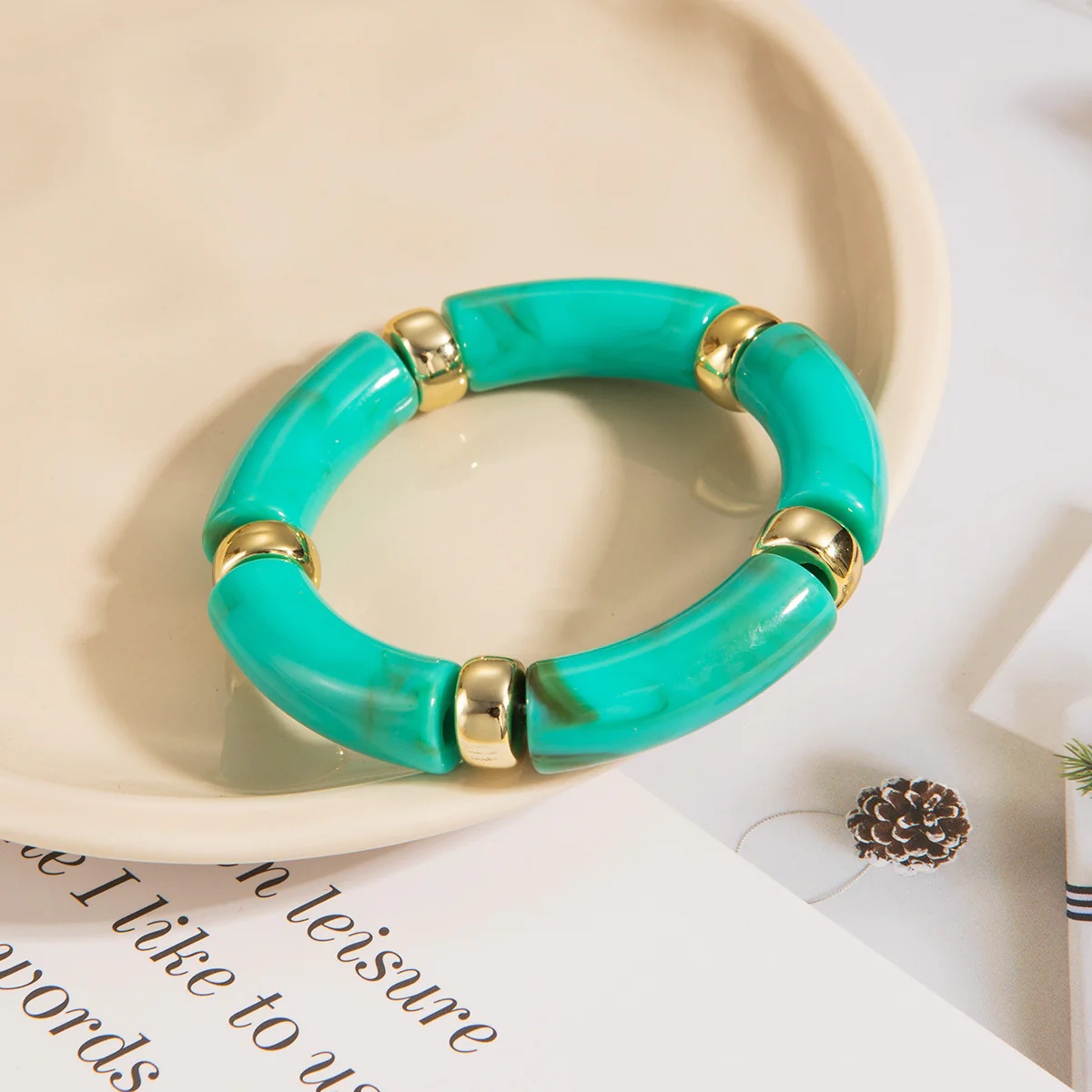 Retro Multi Acrylic Bracelet - Image 6