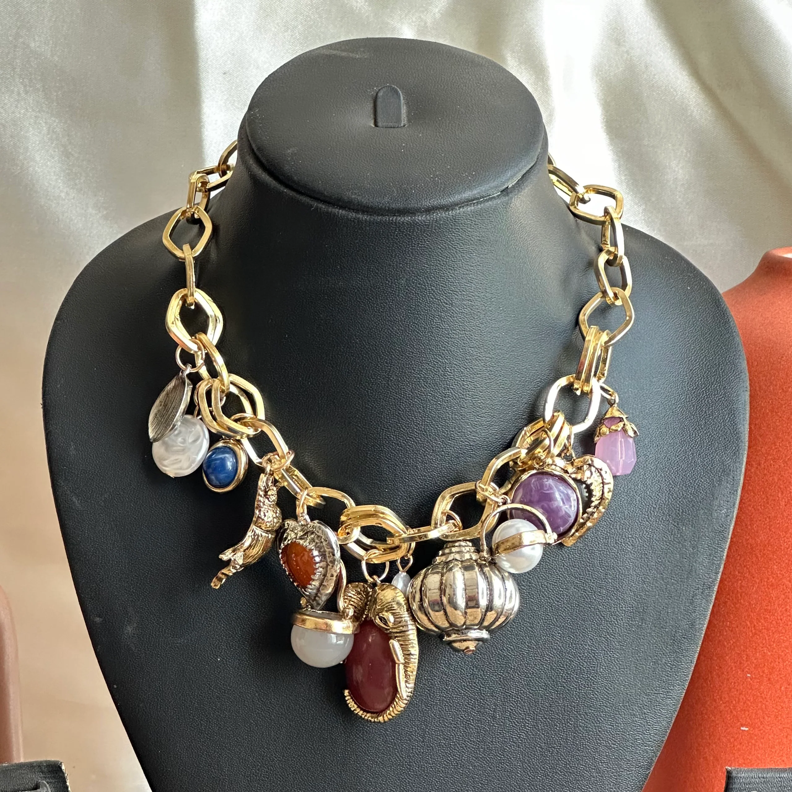 Opal Charm Metal Neckpiece - Image 5