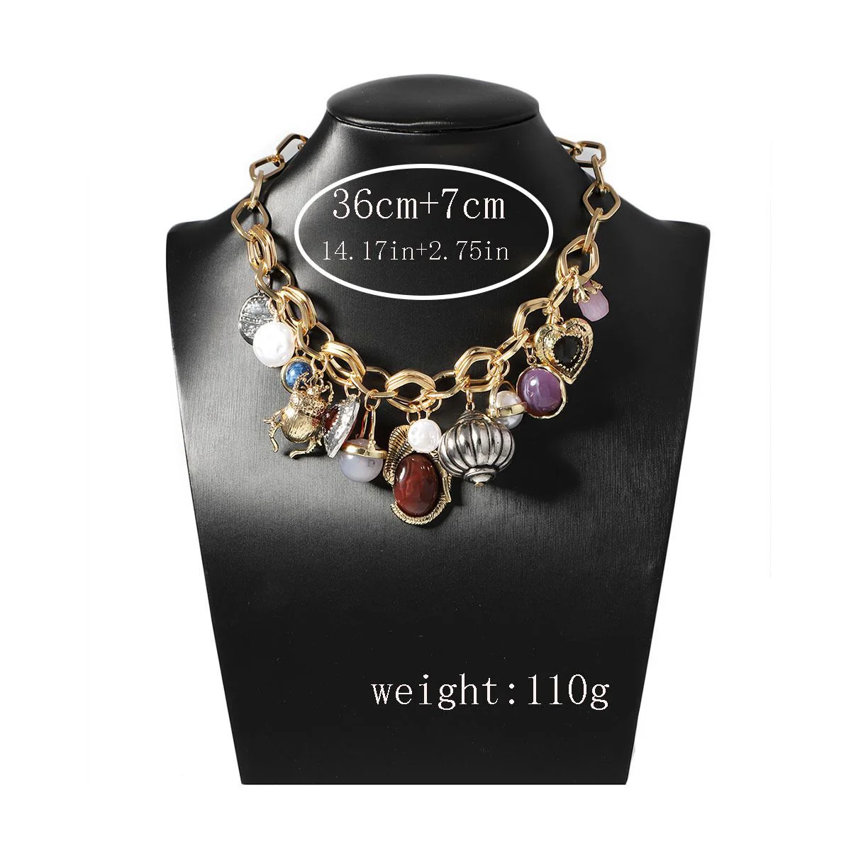 Opal Charm Metal Neckpiece - Image 6